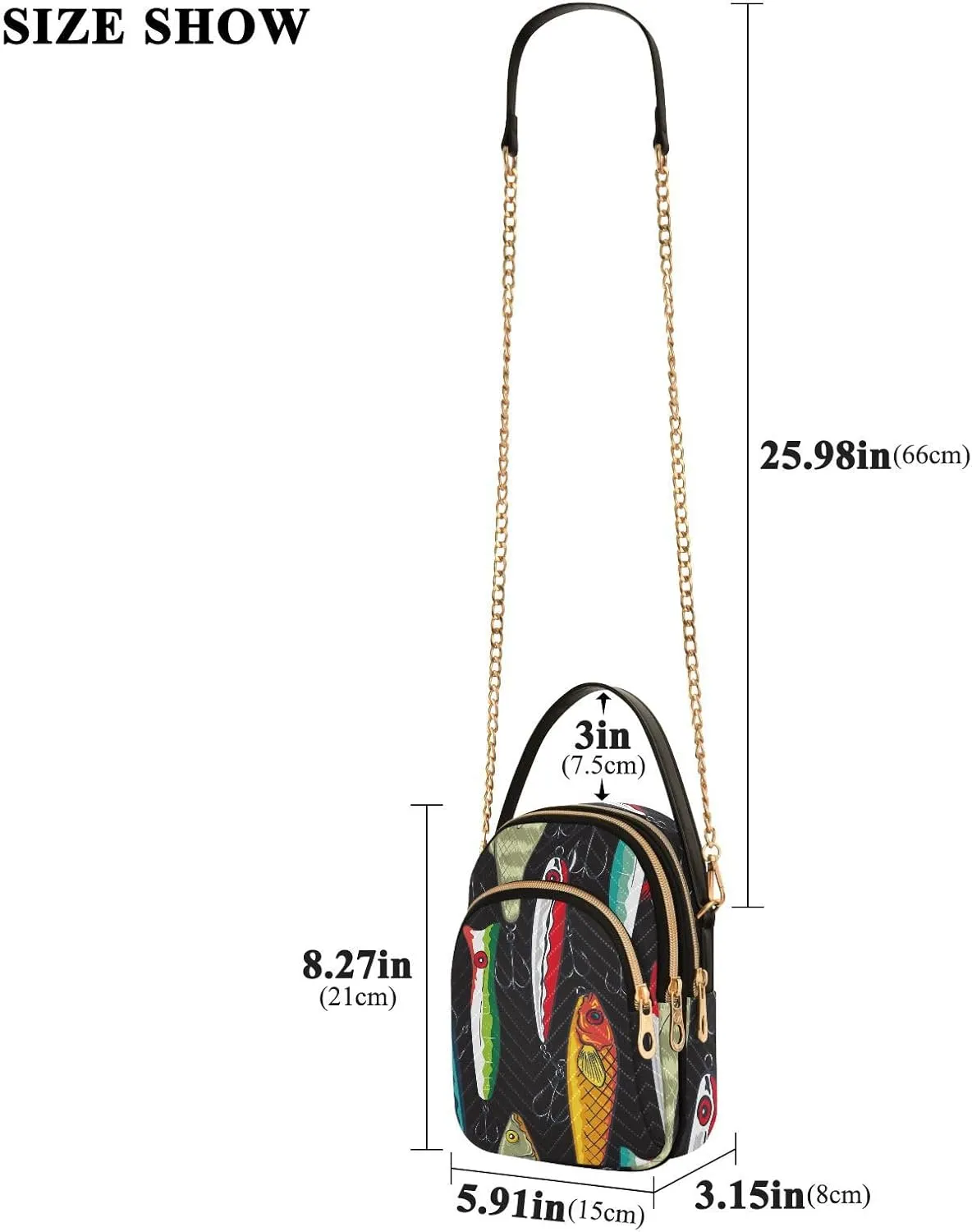Phone Purses for Women Goats Casual Printing Shoulder Phone Purse Chain Purse for Women