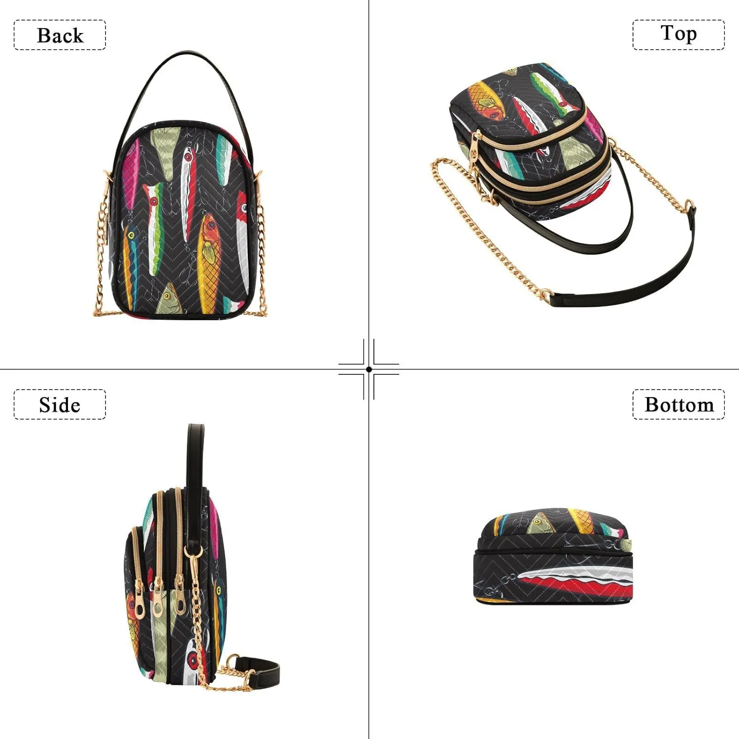Phone Purses for Women Goats Casual Printing Shoulder Phone Purse Chain Purse for Women