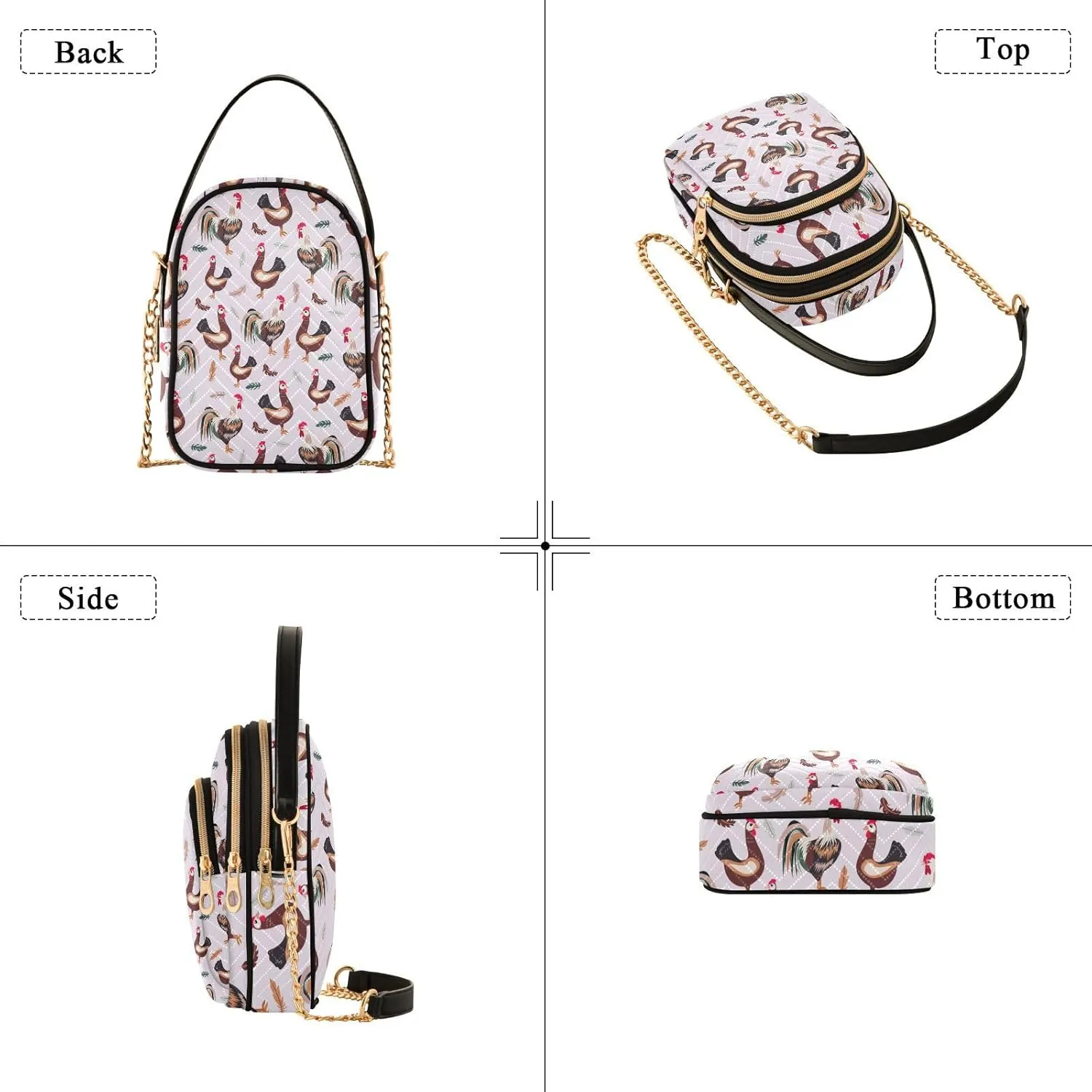 Phone Purses for Women Goats Casual Printing Shoulder Phone Purse Chain Purse for Women