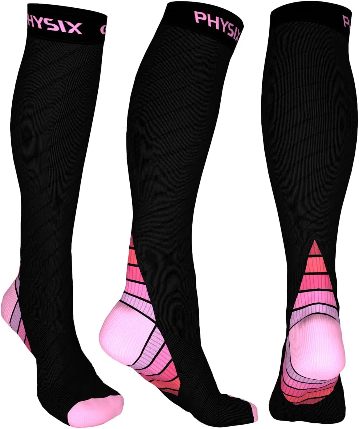 Physix Gear Compression Socks 20-30 mmHg - Men & Women - Running, Nurses, Shin Splints, Flight, Travel