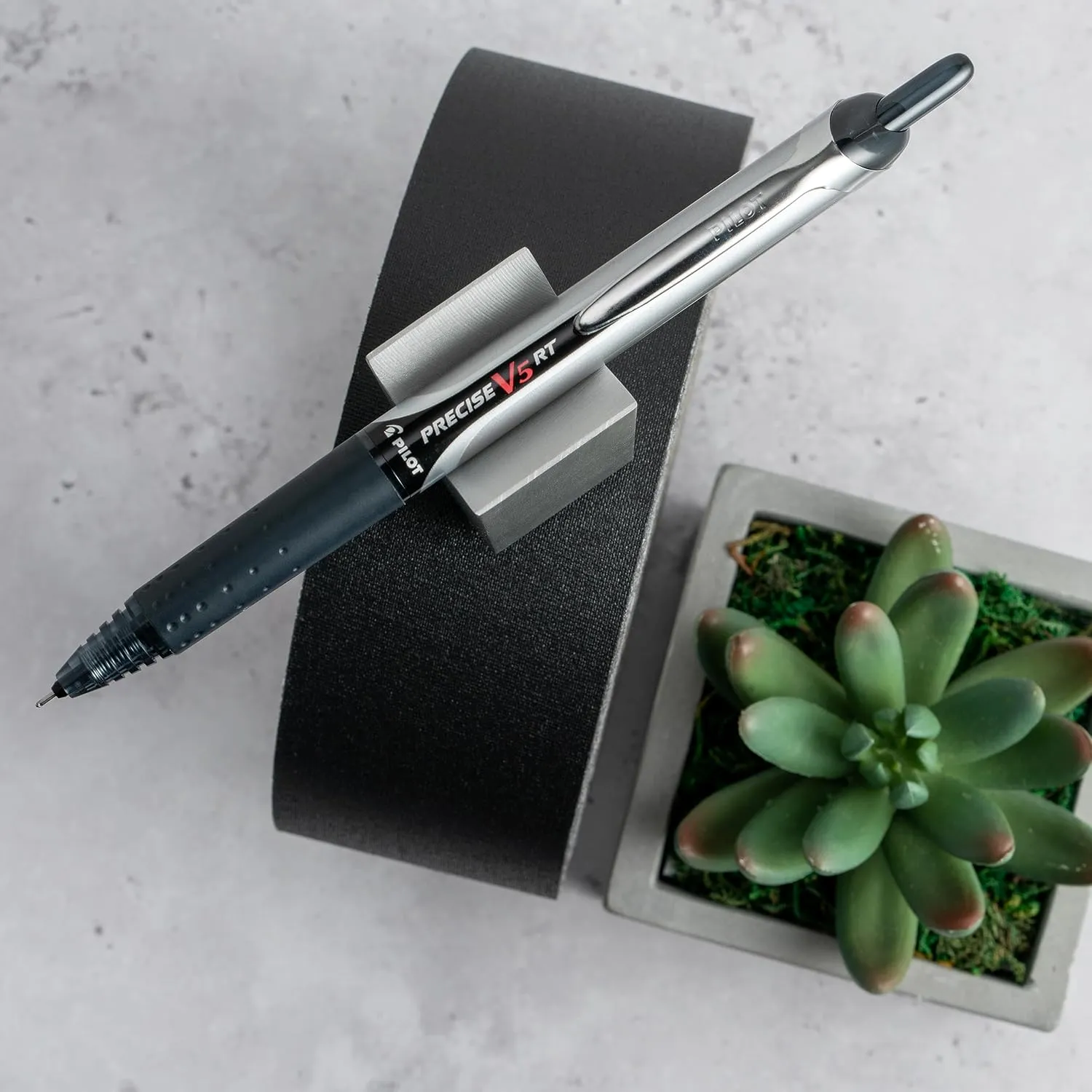 PILOT Precise V5 Retractable Rolling Ball Pen with Liquid Ink, Extra Fine Point (0.5mm) Black Ink, 8 Pens