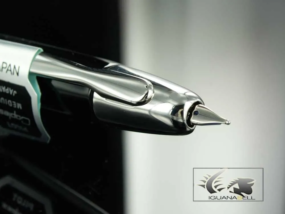 PILOT Vanishing Point Collection Refillable & Retractable Fountain Pen, Black Barrel with Rhodium Accents, Blue Ink, Medium Nib (60242)
