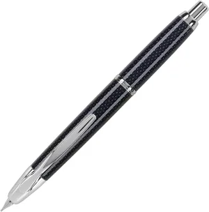 PILOT Vanishing Point Collection Refillable & Retractable Fountain Pen, Blue Carbonesque Barrel with Rhodium Accents, Blue Ink, Medium Nib (60249)