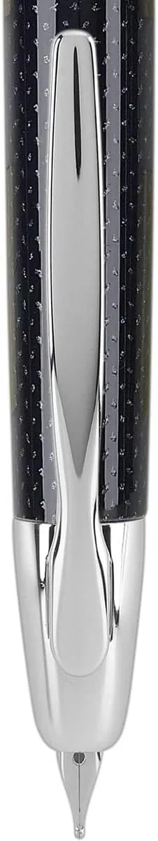 PILOT Vanishing Point Collection Refillable & Retractable Fountain Pen, Blue Carbonesque Barrel with Rhodium Accents, Blue Ink, Medium Nib (60249)