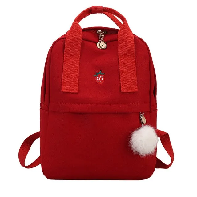 Pink Canvas Backpack For Woman (Various Colors)