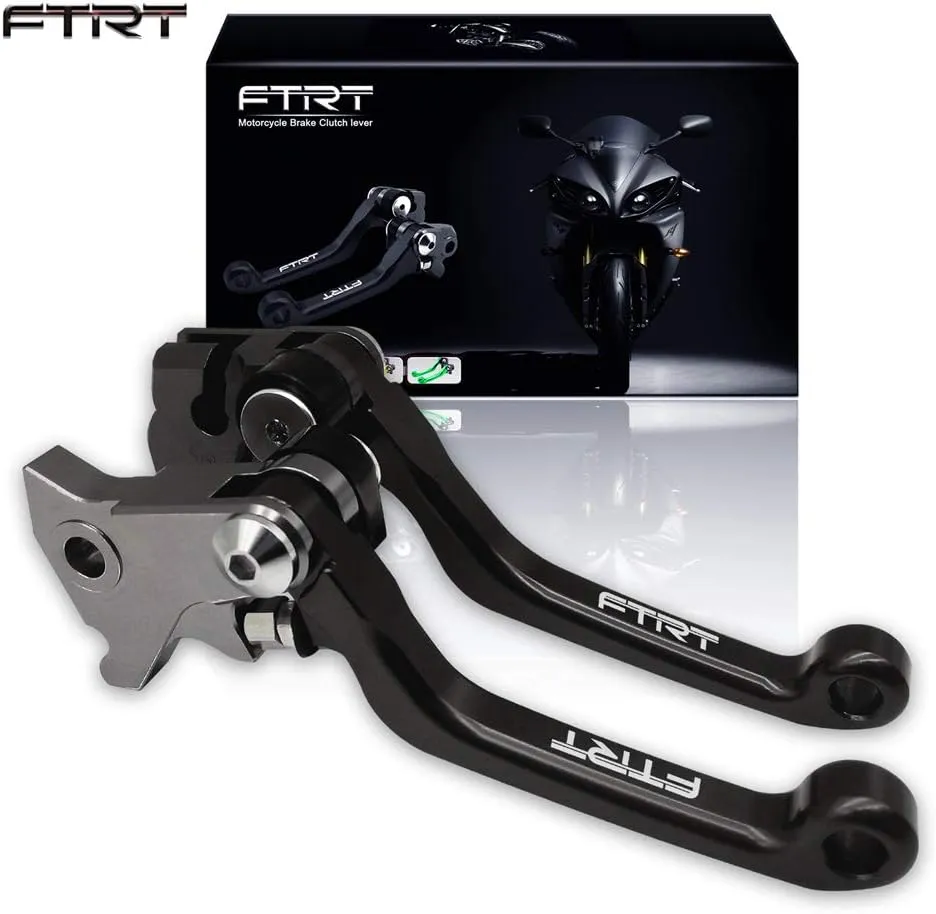 Pivot Dirt Bike Brake Clutch Levers Compatible with DR200S 2015-2019; DR250R 1996-2000; DRZ400 DRZ400S DRZ400SM 2000-2022; DJEBEL250XC 1998-2007, Black