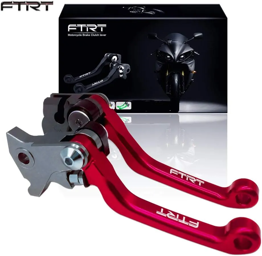 Pivot Dirt bike Brake Clutch Levers Compatible with DR200S 2015-2019; DR250R 1996-2000; DRZ400 DRZ400S DRZ400SM 2000-2022; DJEBEL250XC 1998-2007, Red