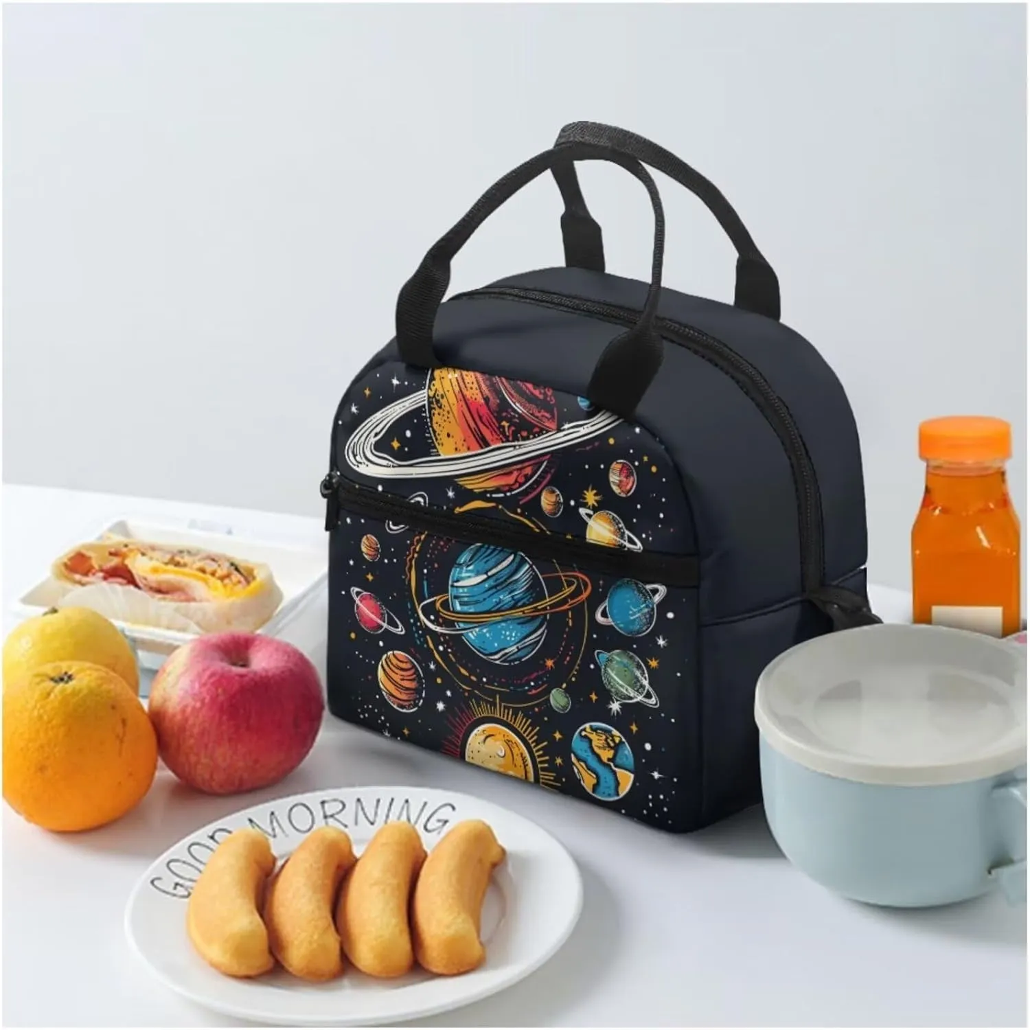 Planets Print Kids Backpack Set for Girls 8-12 Backpack for School 15 Inch Large Capacity Laptop Rucksack Waterproof Lunch Box Mini Pen Case for Travel Work Office Climbing School