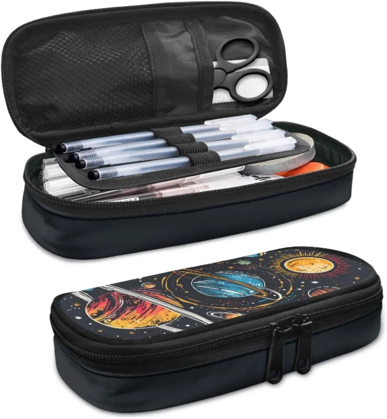 Planets Print Kids Backpack Set for Girls 8-12 Backpack for School 15 Inch Large Capacity Laptop Rucksack Waterproof Lunch Box Mini Pen Case for Travel Work Office Climbing School