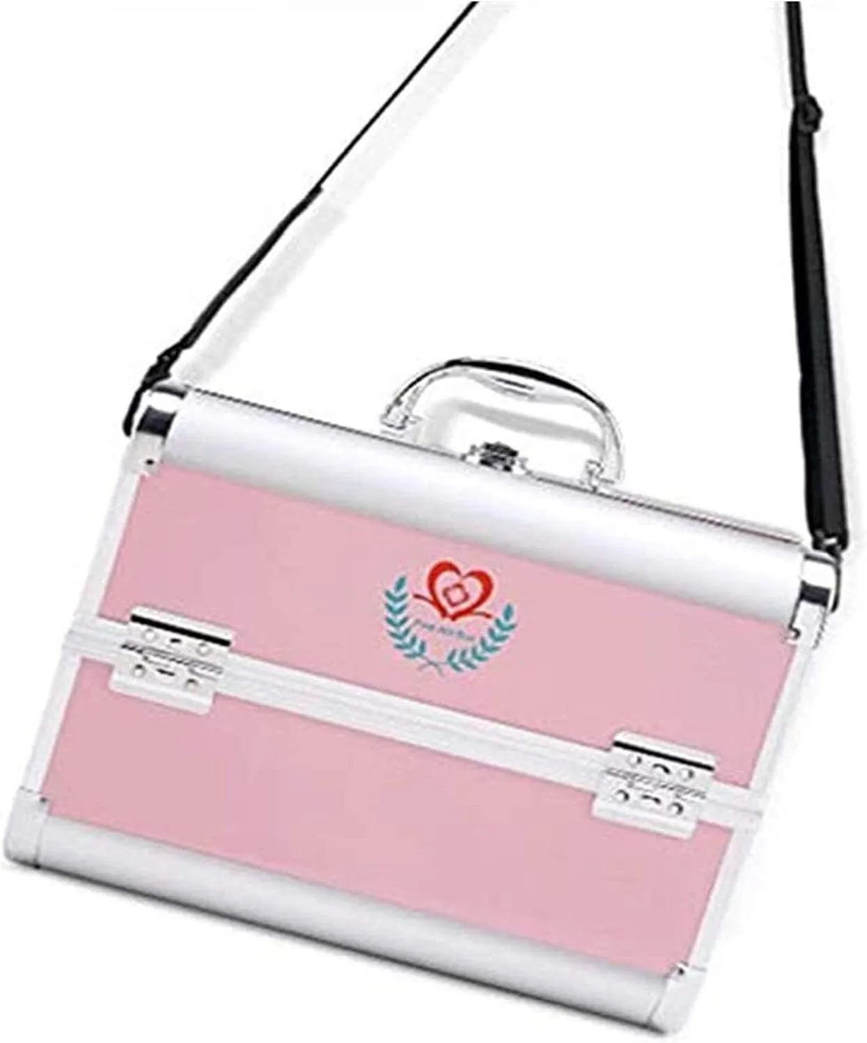 Portable First Aid kit Bag Aluminum Alloy Combination Lock Box Diagnosis Rescue Box Car Emergency Box Medicine Cabinet for Trucks, Car, Camping and Outdoor Preparedness 1023 (Pink S), Small