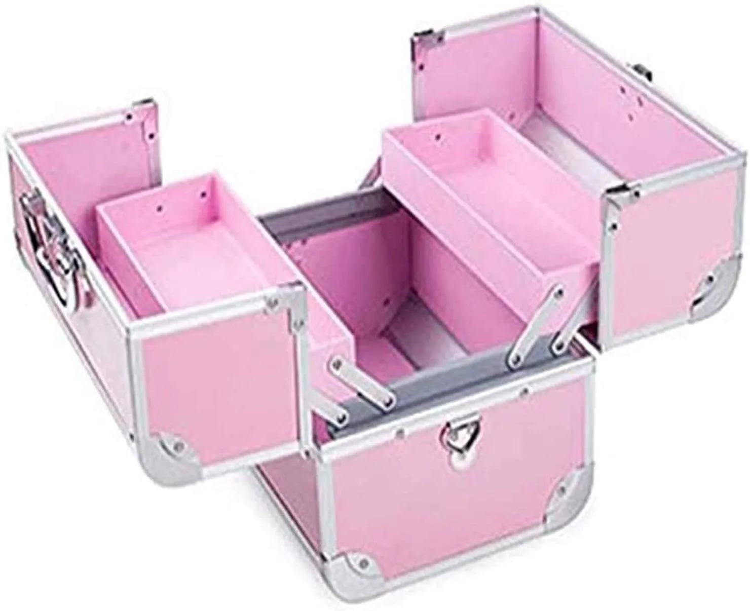Portable First Aid kit Bag Aluminum Alloy Combination Lock Box Diagnosis Rescue Box Car Emergency Box Medicine Cabinet for Trucks, Car, Camping and Outdoor Preparedness 1023 (Pink S), Small