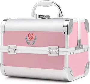 Portable First Aid kit Bag Aluminum Alloy Combination Lock Box Diagnosis Rescue Box Car Emergency Box Medicine Cabinet for Trucks, Car, Camping and Outdoor Preparedness 1023 (Pink S), Small