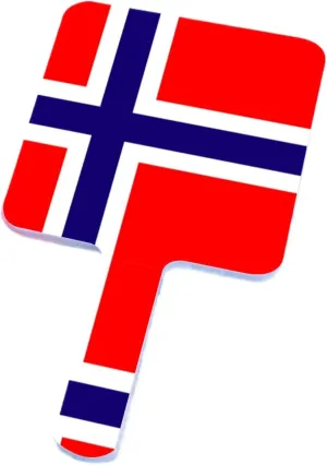 Portable Travel Hand Mirror - Salon Barber Hairdressing Handheld Mirror with Handle, Novelty Norway Flag Pattern(Square) White 9×16Cm