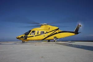 Posterazzi A Sikorsky S-76 utility helicopter prepares to take off from an oil rig Poster Print, (34 x 23)