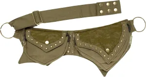 Practical Fannypack Cotton Waistbag Travel Utility Belt-Sage-One Size
