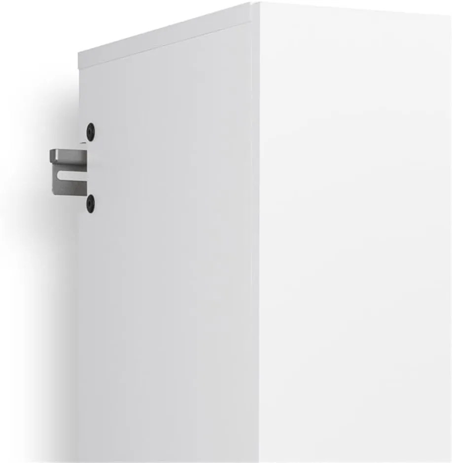 Prepac HangUps 120” Wide Wall Mount Storage Cabinet Set, Has 2-72” Tall, 2-24” Tall Cabinets & 2-24” Tall 3-Drawer Units for Garage, Bathroom, Kitchen, or Laundry, Set I, 120”W x 72”H x 16”D, White