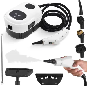 Pressurized Handheld Multi-surface Steam Cleaner with 8pcs Accessories Smart Touch Screen 6 Levels Adjustable Deep Cleaning Steamer with Portable Handle for Clothes Car Glass Window Kitchen
