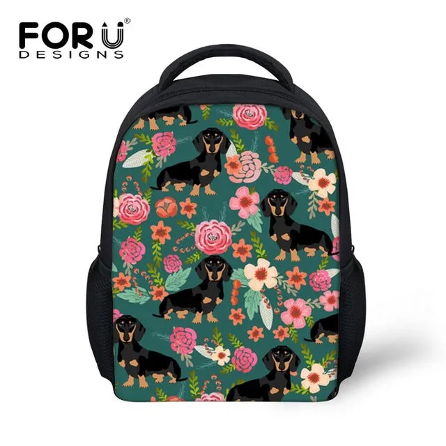 Printed Floral Dogs Bagpack