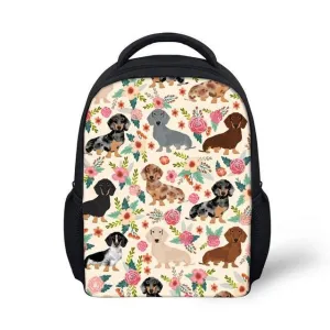 Printed Floral Dogs Bagpack