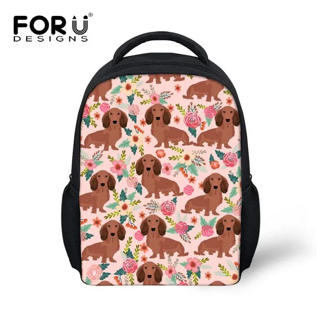 Printed Floral Dogs Bagpack