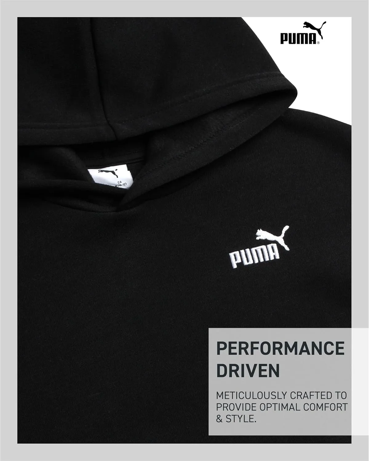 PUMA Boys' Hoodie - Fleece Pullover Basic Athletic Performance Small Chest Logo Sweatshirt for Boys (Sizes: 8-20)