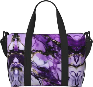 Purple Marble Print Versatile Gym Sports Bag,Companion For Your Journeys And Fitness Routines