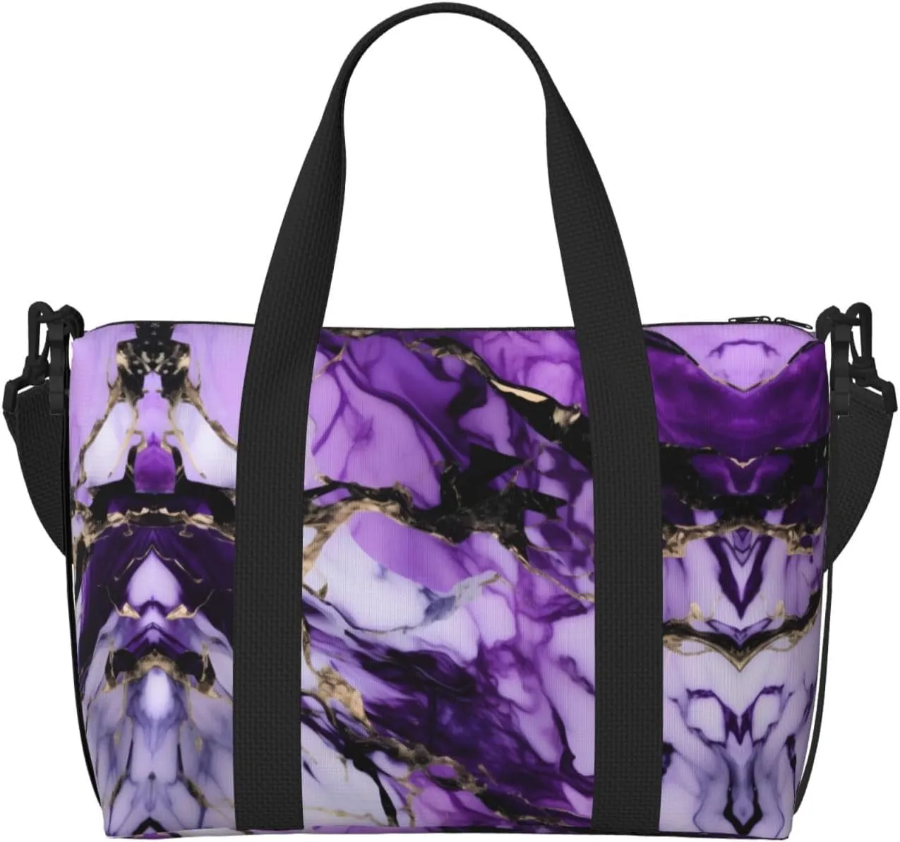 Purple Marble Print Versatile Gym Sports Bag,Companion For Your Journeys And Fitness Routines