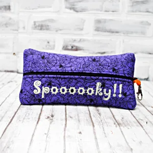 Purple Spiderwebs Personalized Quilted Pouch