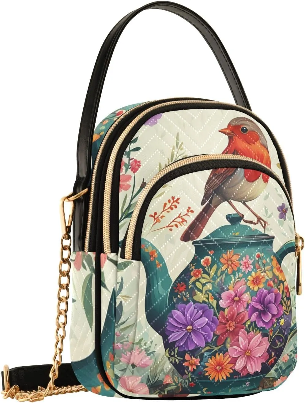 Quilted Crossbody Bag Small Shoulder Purse Women's Handbags Phone Purse with Chain