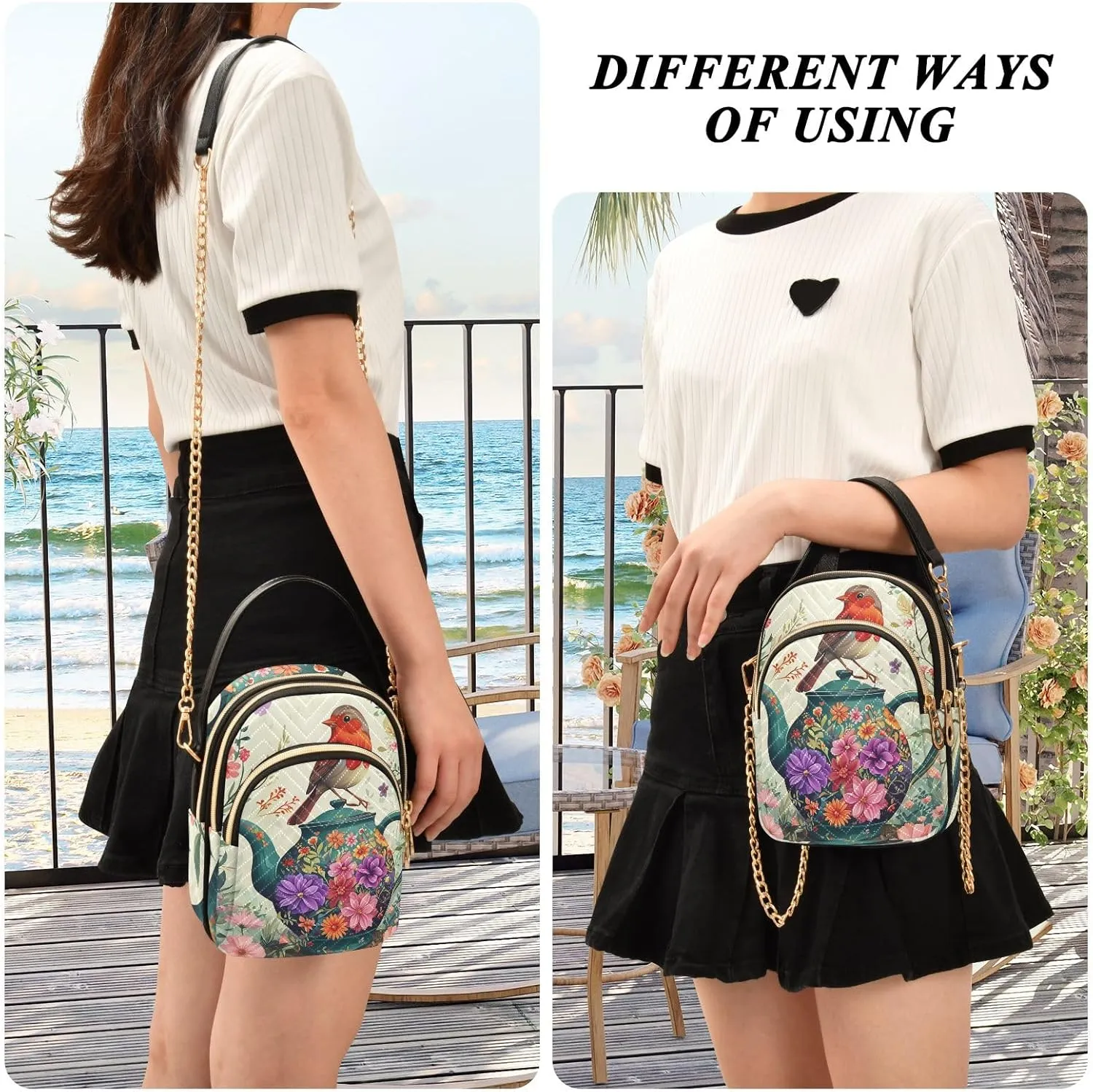 Quilted Crossbody Bag Small Shoulder Purse Women's Handbags Phone Purse with Chain