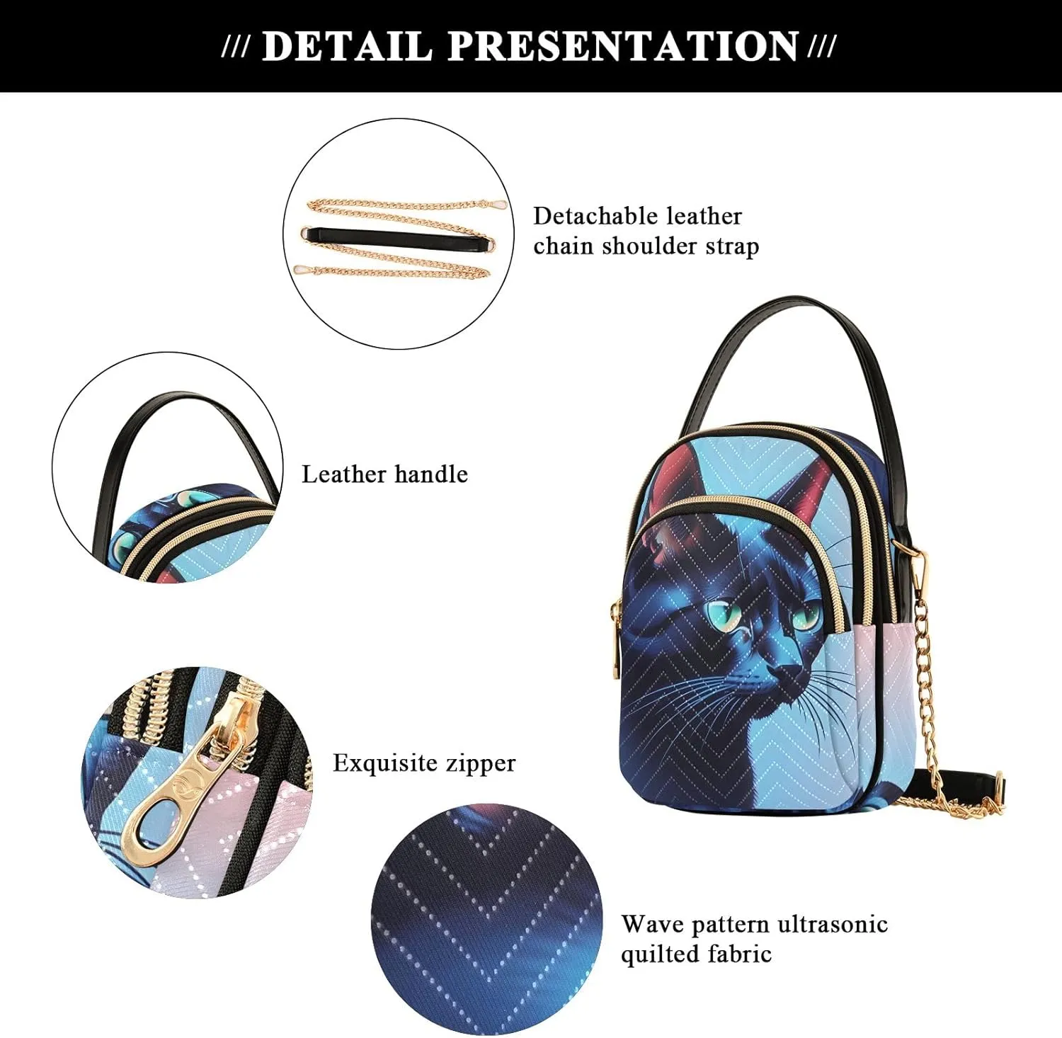 Quilted Crossbody Bag Small Shoulder Purse Women's Handbags Phone Purse with Chain