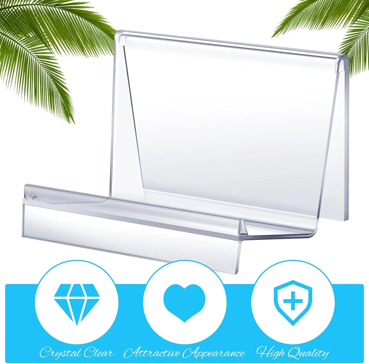 Qunclay 8 Pcs Purse Display Stand Clear Acrylic Wallet Display Stand Purse Holder Handbag Organizer for Bag Phone Cards Store