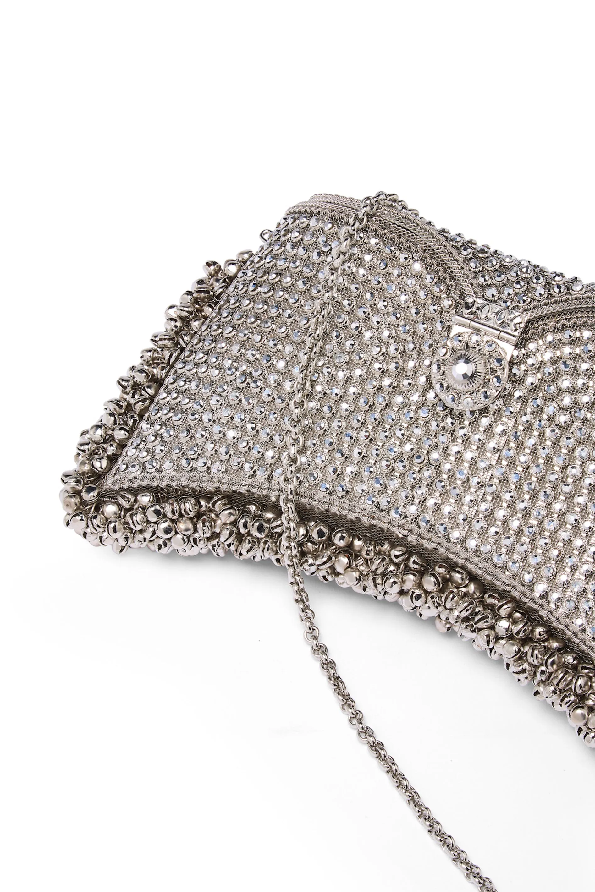 "All That Glitters" | Zeenat Crystal Clutch | Silver Splendour