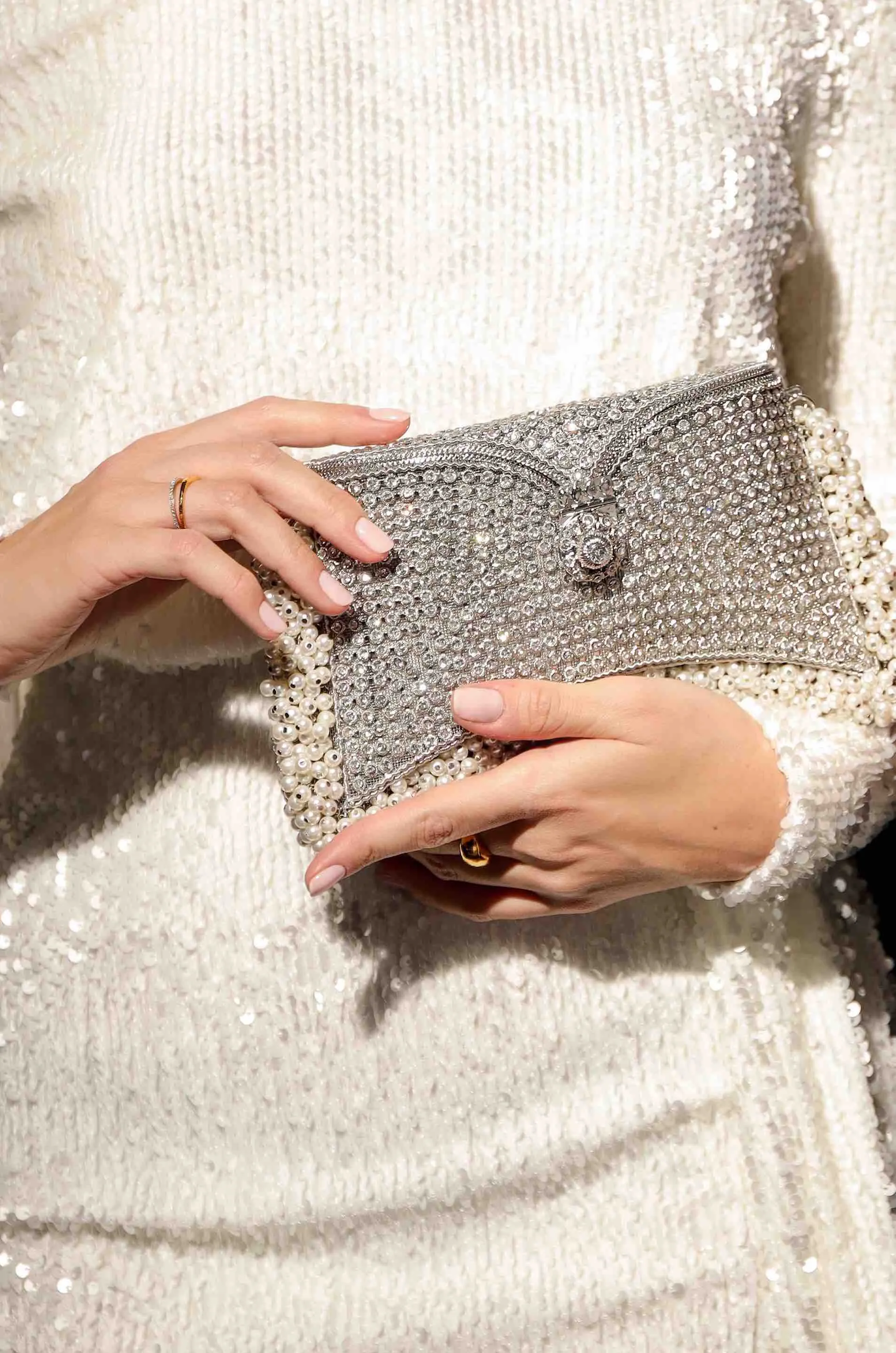 "All That Glitters" | Zeenat Crystal Clutch | Silver Splendour