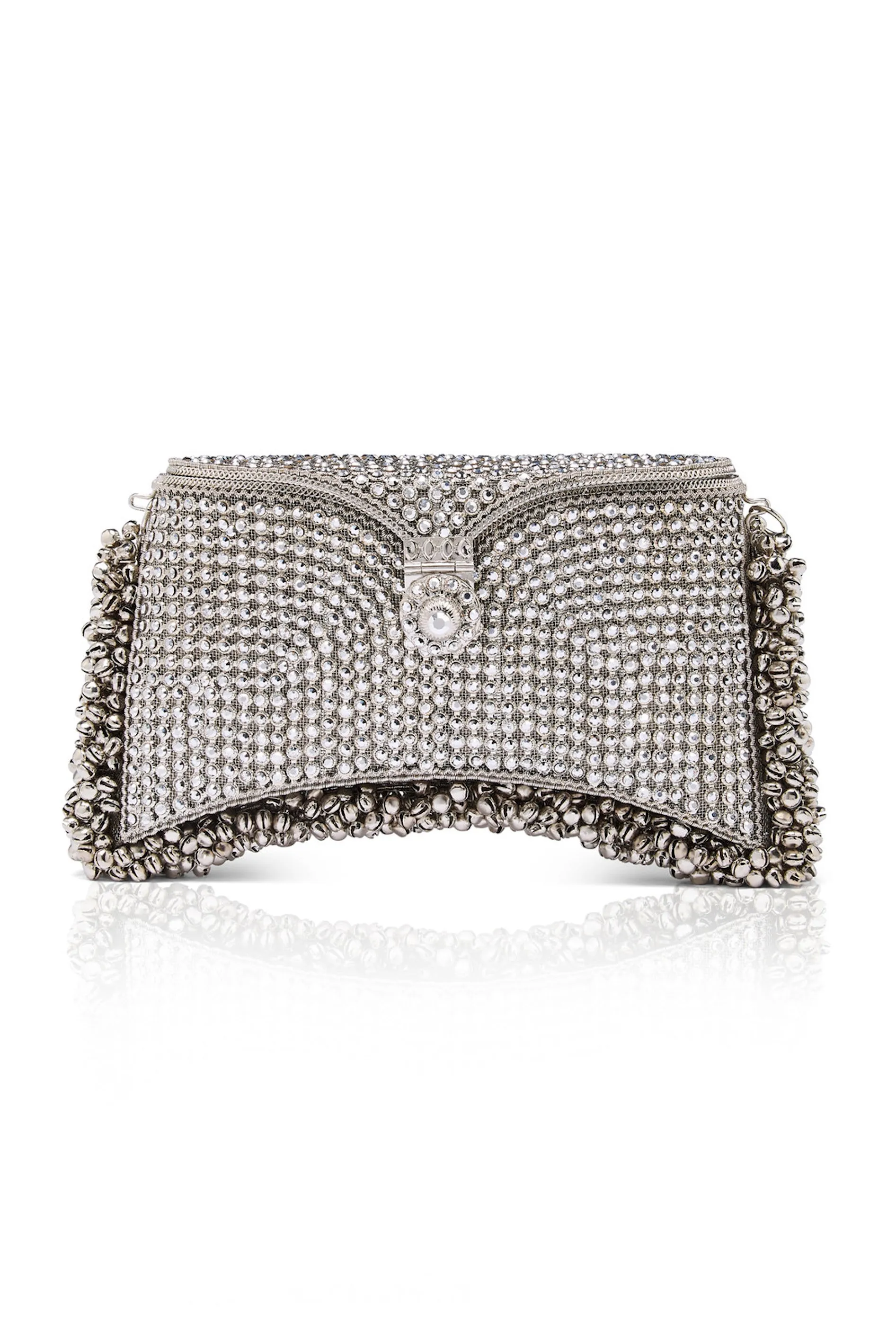 "All That Glitters" | Zeenat Crystal Clutch | Silver Splendour
