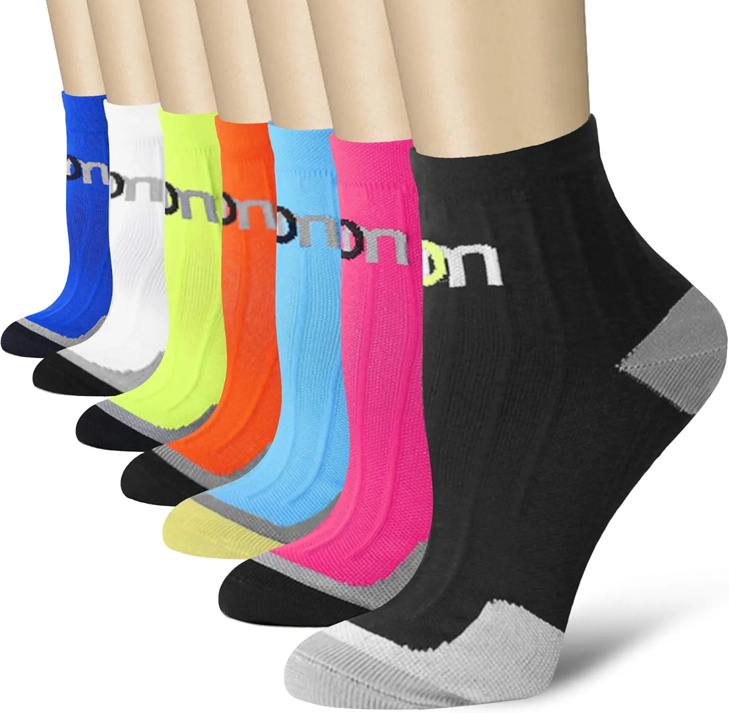 QUXIANG Compression Socks for Women & Men Circulation 3/6/7 Pairs Arch Ankle Support 15-20 mmHg Best for Running Cycling