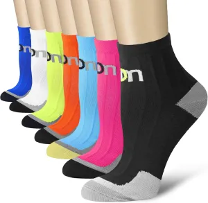 QUXIANG Compression Socks for Women & Men Circulation 3/6/7 Pairs Arch Ankle Support 15-20 mmHg Best for Running Cycling
