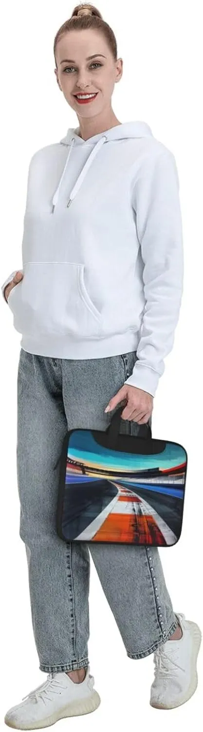 Race Track Printed Laptop Tote Bag Travel Business Computer Bag Work Bag for Men Women