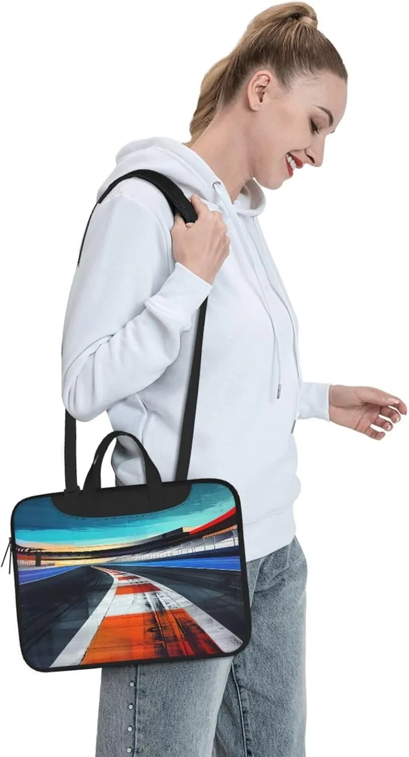 Race Track Printed Laptop Tote Bag Travel Business Computer Bag Work Bag for Men Women