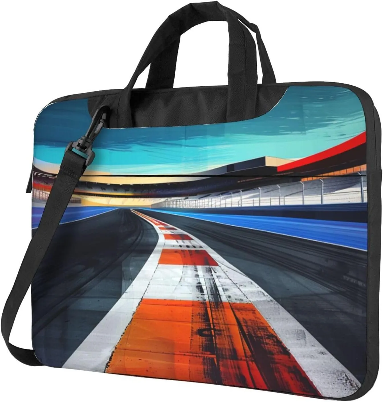 Race Track Printed Laptop Tote Bag Travel Business Computer Bag Work Bag for Men Women