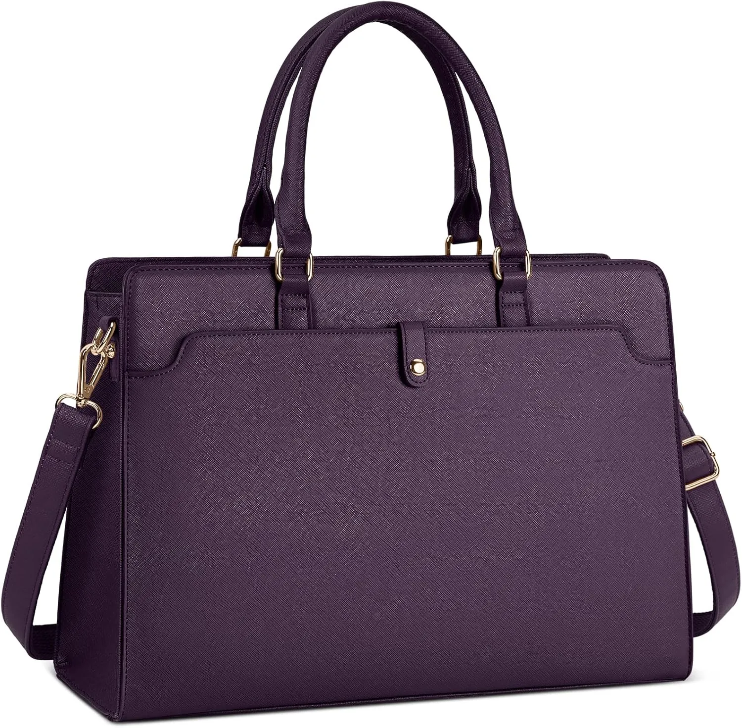 RAINSMORE Laptop Bag for Women 15.6 Inch Laptop Tote Bag Leather Work Bag Waterproof Womens Briefcase Business Office Computer Tote Bag Large Capacity Handbag Purple