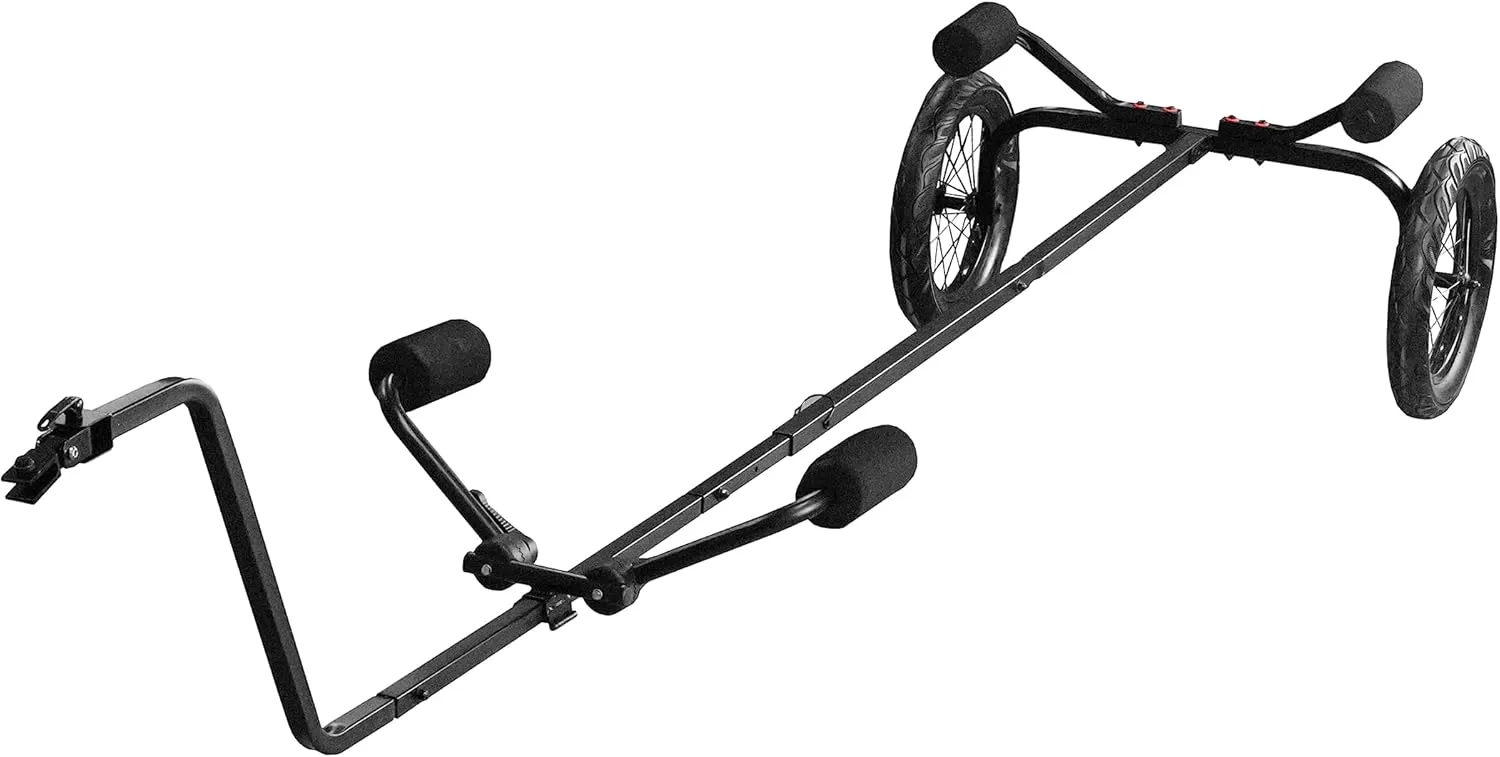Rambo Bikes Canoe and Kayak Trailer Cart - Heavy-Duty Kayak Cart with 300lbs Maximum Capacity - Extendable Bike Trailer - Adjustable Steel Frame, Padded Contact Points, 16"x3" Wheels for Any Terrain