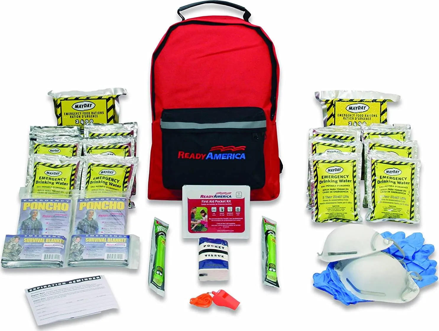Ready America 70280 72 Hour Emergency Kit, Red and Potable Aqua Water Purification, Water Treatment Tablets - 50 Count Twin Pack