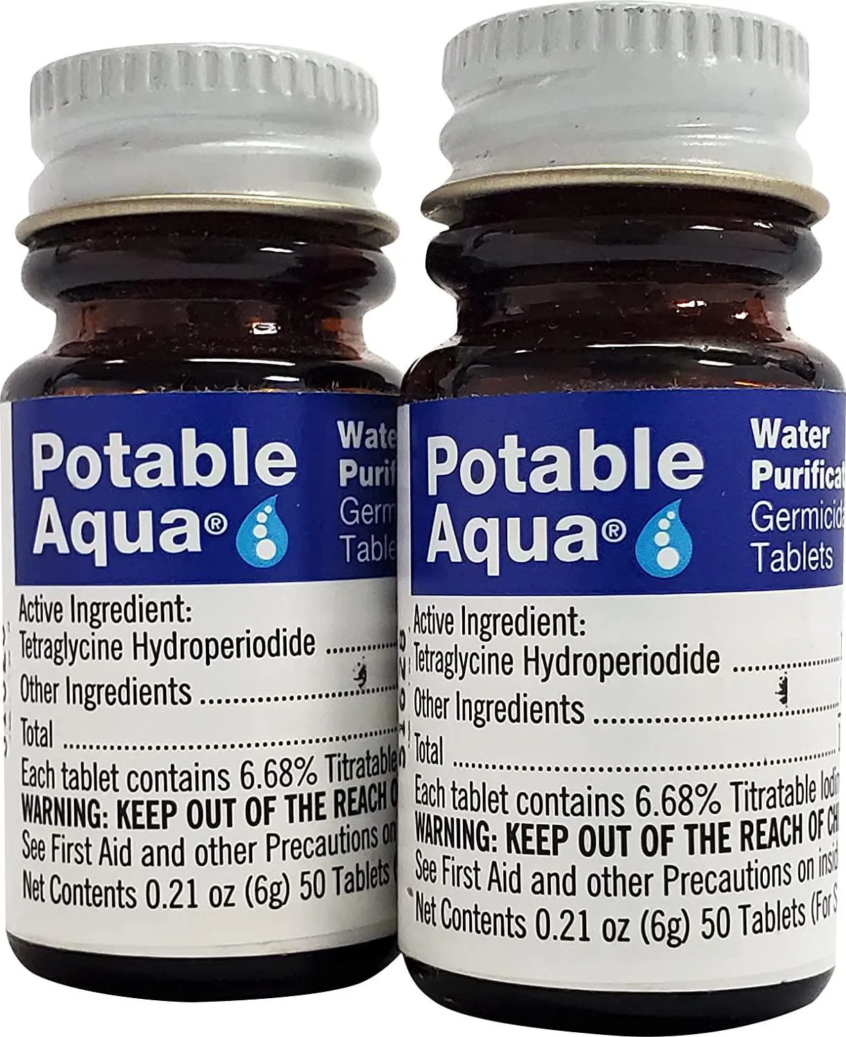 Ready America 70280 72 Hour Emergency Kit, Red and Potable Aqua Water Purification, Water Treatment Tablets - 50 Count Twin Pack