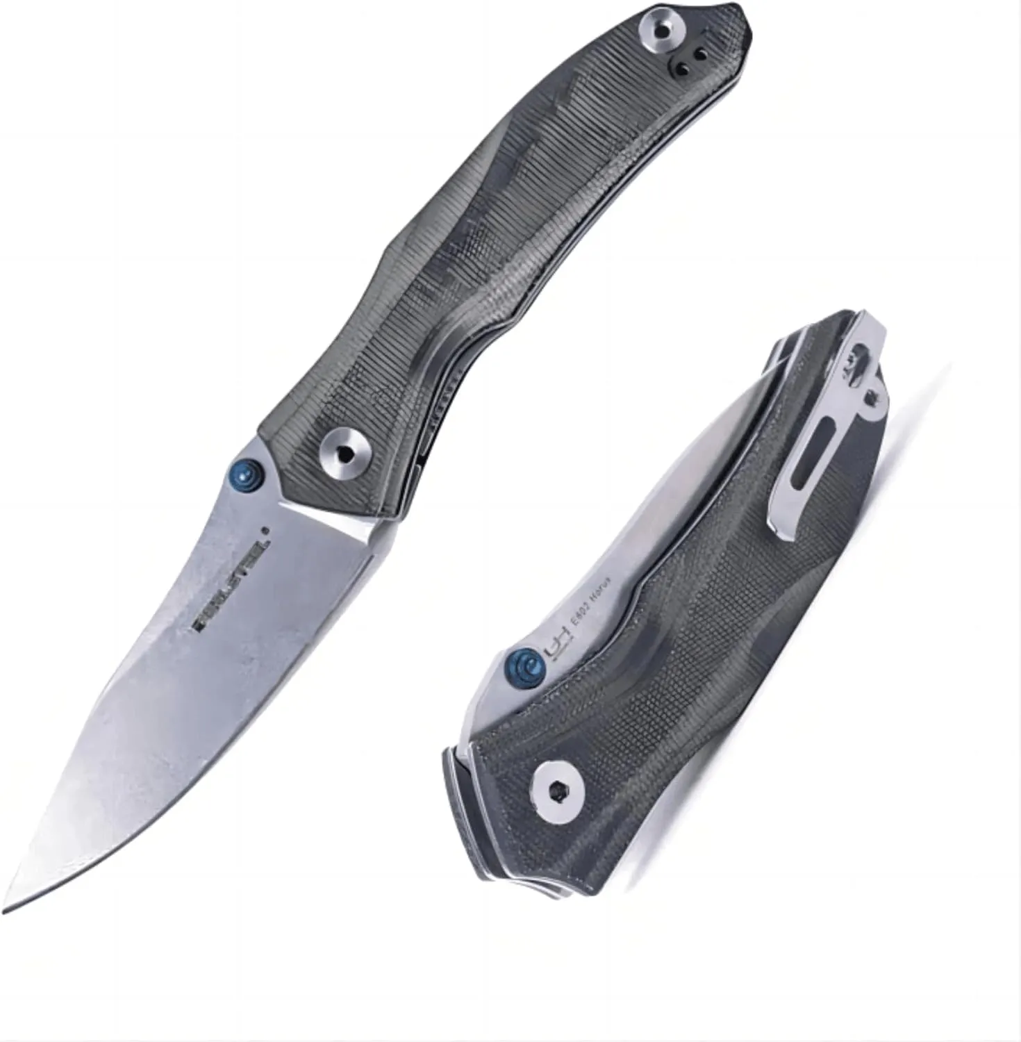 Real Steel E802 Horus EDC Pocket Knife - Ultra-Sharp 14C28N Sandvik Blade, Durable Black Micarta Handle, Lightweight & Versatile - Ideal for Fishing, Camping, Everyday Use - Unisex