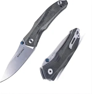 Real Steel E802 Horus EDC Pocket Knife - Ultra-Sharp 14C28N Sandvik Blade, Durable Black Micarta Handle, Lightweight & Versatile - Ideal for Fishing, Camping, Everyday Use - Unisex