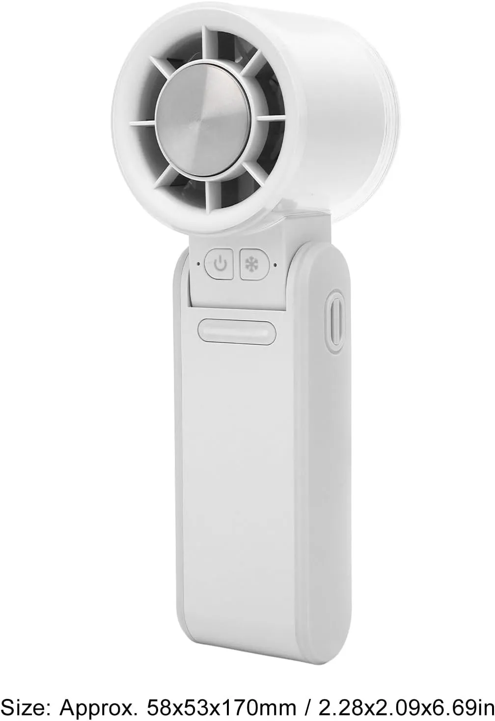 Rechargeable Handheld Fan, Wind Semiconductor Cooling Mini Quiet Personal Fan for Indoor Travel Beach Camping (White)