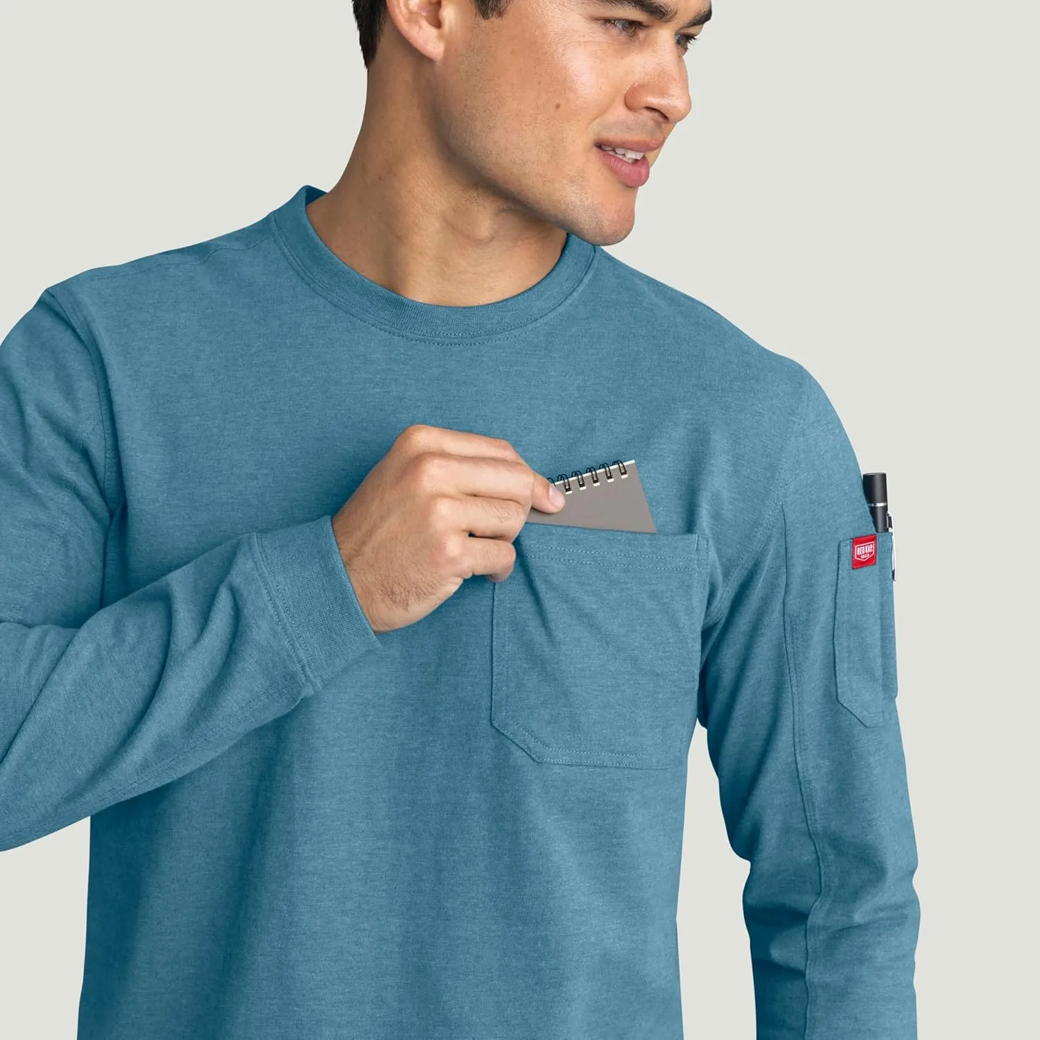 Red Kap Men's Long Sleeve Heavyweight Slim Fit Cotton T-Shirt