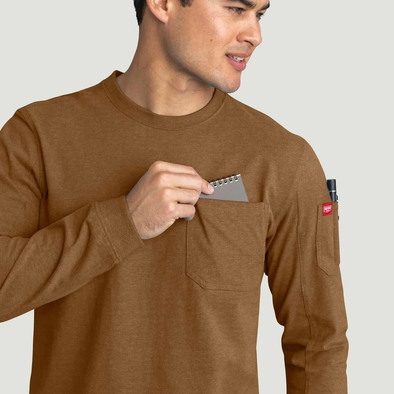 Red Kap Men's Long Sleeve Heavyweight Slim Fit Cotton T-Shirt