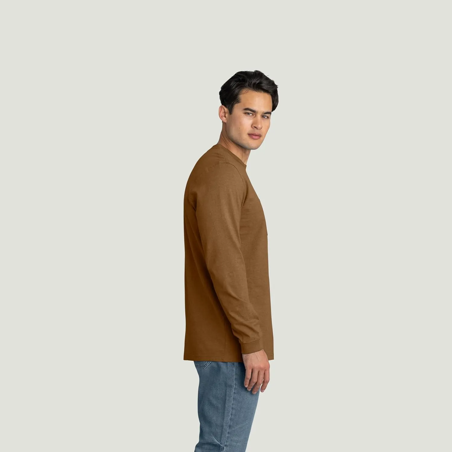 Red Kap Men's Long Sleeve Heavyweight Slim Fit Cotton T-Shirt